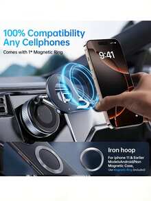 Upgraded Car Phone Holder, Super Strong Magnetic Car Phone Holder, 360° Adjustable Vacuum Suction Cup Car Phone Holder [Max Suction], Unisex Car & Truck Accessories, Car Phone Holder, Express Your Love, Holiday Gift - A - View 6
