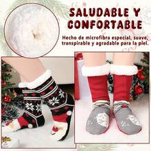¡Recomendado2 Pares Calcetines Termicos Navideños de Reno,Calcetines Navideños para Mujer y Hombre alidez Invernal y Gruesa Calcetines Navideños,Suave y Transpirable Termicos Afelpados Calidos, Antideslizante¡Top de Temporada - B - Ver 5