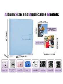 1pc A5 Photo Album Storage Bag, PU Leather Photo Album Organizer With 25pcs Photo Sleeves - Multicolor - View 9