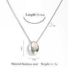 一条时尚百搭的304不锈钢长圆形吊坠毛衣链，款式简洁大方。 - 銀色 - 查看 6