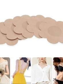 Kit Of Up To 100 Invisible Adhesive Breast Covers 7.5cm – Nipple And Areola Protectors 5 Pairs - 雷東多 - 查看 5