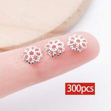 300颗珠帽 花形珠帽 隔珠 合金珠帽 吊坠帽 耳环手链项链首饰DIY工艺品制作 - 彩色 - 查看 14