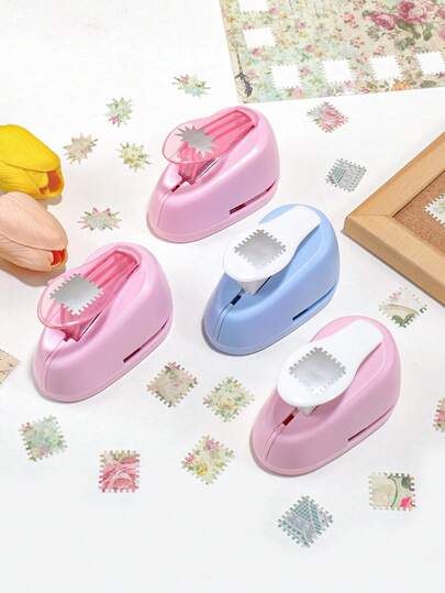 爆炸星图案邮票打孔器，手动方形和矩形打孔器，适用于DIY剪贴簿、卡片制作、纸艺，杠杆式便携式纸张打孔工具，成人适用，送给手工爱好者的礼物