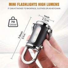 Rechargeable Keychain Flashlight Dual Purpose Keychain Light 6 Mode Illumination High Low Strobe White Red Red Blue Flashing COB Main Bulb Side LED Lights TYPE C Charging Port Lightweight ABS Construction Portable EDC Gear Outdoor Enthusiast Gear Security Personnel Equipment Maintenance Inspection Tool Emergency Light Source Night Walking Safety Gear Camping Accessory Hiking Tool Car Key Light Built-In 300mAh Battery - Đèn pin móc khóa - Xem 11