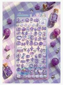 3D Embossed Stickers, Small Nose Stickers, DIY Phone Case Stickers, Heart Star Stickers, Diary Decorative Stickers - Multicolor - View 3