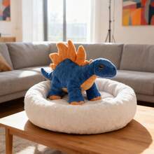 fgofoc Pet Chew Squeaky Plush Toy, Premium Squeaky/Sound Toy, Dual-Layer Soft Fabric Tear-Resistant/Washable, Suitable For Cats & Dogs, Fun Cute Unique Plush Dinosaur Toy, Fit For Small & Medium Dogs - Dog Birthday Gift - Cat & Dog Toy With Squeaker - Blue - View 9