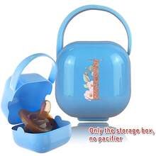 Hộp đựng núm vú giả bằng silicon, hộp đựng núm vú giả kín khí có nắp đậy, có thể gắn vào túi đựng tã hoặc xe đẩy, bao gồm họa tiết chữ cái A-Z màu vàng hồng, quà tặng Eid Al-Fitr. - Màu xanh lam - Xem 31