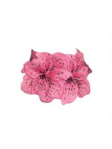 Women's 3D Floral Skirt, High Waist Textured Flower Applique A-Line Midi Skirt For Party, Wedding, Streetwear - Màu Hồng Tươi - Xem 5