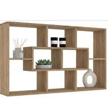 Colette Wall Shelf With 8 Compartments Wood Effect - Multicolor - View 7