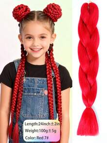 1 Pack 100g/Pack 24 Inch Heat Resistant Jumbo Synthetic Braiding Hair Extensions, Suitable For Twist Braids And Crochet Braids - Multicolor - View 16