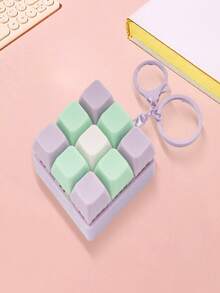 1PC Cute Macaron Fidget Keyboard Keychain, Pressable Rebound Keycap Stress Relief Toy With Double Ring Key Holder, Perfect For Daily Commute, Office, School, Desk Decor & Thoughtful Gift For Friends, Coworkers & Keyboard Lovers - Nhiều màu - Xem 9
