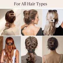 4个装女士扁平发夹 - 大号发夹，适合细软和浓密头发，牢固固定发饰 - 彩色 - 查看 5