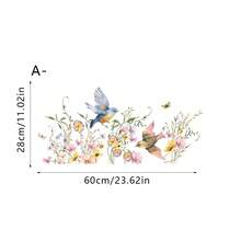 1pc Spring Floral & Bird Window Sticker, Made Of Static Cling Film With Butterfly & Bouquet Pattern, Suitable For Glass Surfaces, Reusable, Great For Kitchen Sliding Doors And Home Decor - Multicolor - View 13