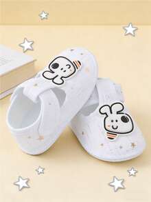 1 Pair Baby Soft Bottom Indoor/Outdoor Toddler Shoes, Suitable For Infant Boys And Girls Learning To Walk - White - View 5