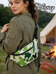 Disney Cartoon Camouflage  Fanny Pack, Unisex Sports Sling Bag, Portable Foldable Chest Bag, Suitable For Daily Fitness, Running, Cycling, Outdoor Portable Phone Bag, Coin Purse, Daily Wear Chest Bag - Multicolor - View 8
