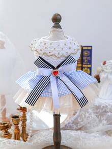 PETCIRCLE 1件宠物服装，猫狗服装，小型犬幼犬贵宾犬泰迪休闲时尚可爱浪漫连衣裙系列，童话薄纱裙 - 彩色 - 查看 13