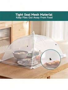 1 Piece - Foldable White Insect/Mosquito Repellent Canopy - Removable And Washable Mesh Canopy, Suitable For Use On Camping/Restaurant-Style Vegetable Tables - Multicolor - View 4