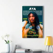 Framed Aya Nakamura Poster | Aya Nakamura Poster | Rapper Poster | Music Artist Poster. Charming Art For Valentine's Day And March – Perfect Picks For Home Decor, Living Room, Kitchen, Bathroom & Room Decor. - In ngẫu nhiên - Xem 3