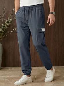 Men's Thin Casual Pants With Large Pockets, Elastic Cuffs, Suitable For Spring, Autumn And Summer - Grey - View 2