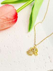 1pc Minimalist Cute Animal Pendant Necklace, Suitable For Women's Daily Wear And Gift - Gold - View 15