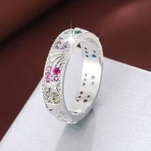 1pc Elegant Starfish & Shell Shaped Cubic Zirconia Inlaid Ring For Women - Multicolor - View 30