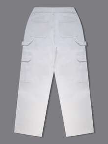 NVFelix Mẫu quần jeans ống đứng cạp cao dáng rộng mới năm 2026 dành cho nữ, phong cách đường phố Y2K thanh lịch, phù hợp cho mùa xuân/hè. - trắng - Xem 9