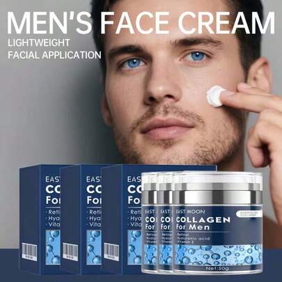 3-Pack Of 150g Collagen Face Cream For Men, Retinol Moisturizing Complex | Rich In Hyaluronic Acid | Hydrating And Moisturizing | Suitable For All Skin Types | Perfect As A Valentine's Day And Father's Day Gift