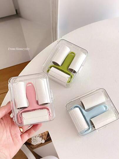 10pcs Mini Reusable Lint Roller, Small Portable Home Cleaning Brush, High Sticky Hair Remover Roller, Mini Peelable Lint Brush Suitable For Coats And Fuzzy Clothes