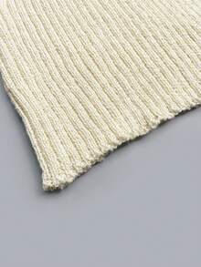 女士精致花卉镂空高领修身短款上衣 - 杏色 - 查看 8