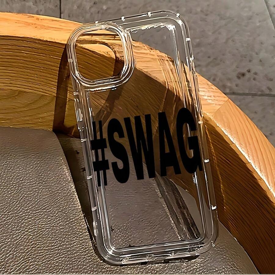 1pc Phone Case - Creative Simple Text Design Phone Case Compatible With For 17, 16E, 16, 15, 14, 13, 12, 11 Pro Max, Mini, Air, XR, XS, X, 7, 8 Plus, Featuring Shock-Absorbing Soft TPU Back Cover. Charm-Free Valentine's Day Phone Cases Case 17 Pro Max Case 16 Case - 無色 - 查看 1