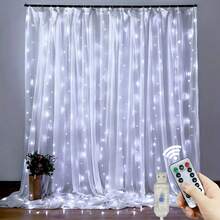 1 Stück LED Vorhanglichter mit Fernbedienung, bezaubernde Lichterketten für Hochzeitsdekoration - USB betrieben, 8 Beleuchtungsmodi, für Zuhause Schlafzimmer Fenster Wand, geeignet für Einzelparty, Hochzeit, Geburtstag, Party, Valentinstag Dekoration, Saisonale Dekoration, Feiertags Beleuchtung - USB-Vorhanglicht - Übersicht 19