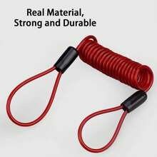 碟形锁安全钢缆 - 塑料涂层弹簧提醒钢丝防盗绳，适用于户外防护 - 多色 - 查看 6