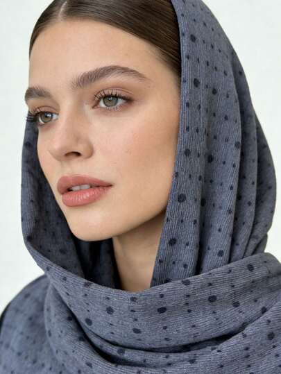 1件纯色百搭简约舒适披肩围巾，时尚独特的灰色，女士春夏新款设计