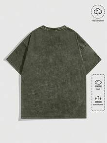EWH100% Pure Cotton,Make Old,Retro,230g,Men's Y2K Vintage Distressed Black T-Shirt,G59 S Uicideboys Skull Gothic Print,Concert,Cyber Monday,Gothic,Vintage,Streetwear Graphic,Valentine's Day Gifts,New Year's Gifts,Carnival Gifts,St. Patrick's,Easter,Father's Day,Mother's Day GiftsDG004-AB - 軍綠色 - 查看 2
