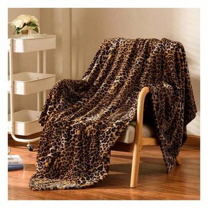Excervent 3D Leopard Flannel Fleece Throw Blanket, 300 GSM Lightweight Cheetah Blanket For Couch Sofa Bed, Super Soft Cozy Warm Blankets, 50x60 Inches, Brown.One Blanket, Multiple Uses! Portable Foldable Blanket, Minimalist Modern Throw, Lightweight Luxury Versatile Cover, Versatile Gift.