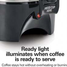 Cafetera de Gran Capacidad 45 Tazas Hamilton beach Ventana de nivel de agua/café, cafetera percoladora tipo urna de 45 tazas, potencia de 1090 watts, modelo 40519 - Tipo de Enchufe A USA (110-127V) - Ver 5