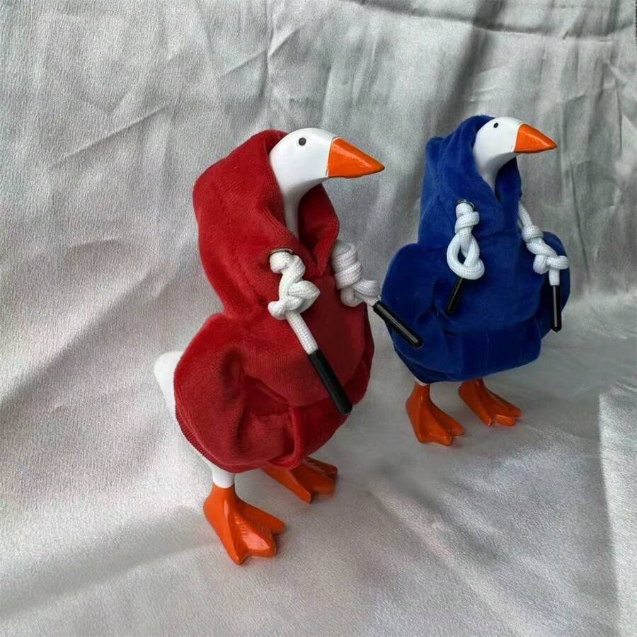 Ropa de ganso con capucha roja, funda para perilla de cambio de ropa de ganso de porche en miniatura - Multicolor - Ver 1