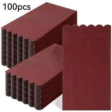 20pcs/40pcs/60pcs 2-Ply Soft Long Wavy Burgundy Napkins, Unfolded Size 33cm X 39cm, For One-Time Party Lunch, Guest Towels, Decorative Paper, Birthday Decoration, Wedding Anniversary, Graduation Party Decor - Burgundy - View 12