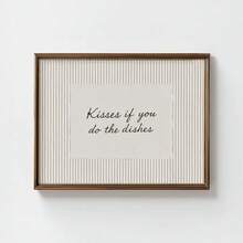 1 Stück rahmenloses Leinwand-Poster mit witzigen Zitaten, minimalistisches Typografie-Wandkunstdekor, geeignet für Küche, Esszimmer und gemütliche Heimdekoration - Einfache Handschrift - Übersicht 1