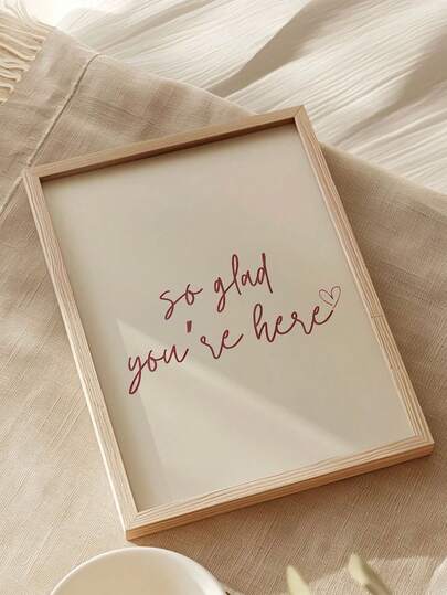 1pc So Glad You're Here Print - Entryway Wall Art - Guest Room Decor - No Frame Needed,