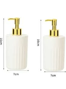 奢华按压式可重复灌装液体皂液器瓶，亚克力材质，完美适用于浴室和厨房装饰 - 白色 - 查看 12