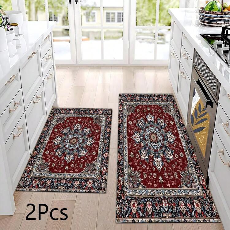 2D Retro Bohemian Style Printed Pattern Rug, Soft Floor Mat For Entryway, Porch, Indoor - Washable Carpet For Living Room, Bathroom, Bedroom, Game Room, Laundry Room, Dorm Decor - Multicolor - View 14