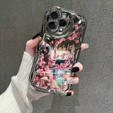 Phone Case: A Chrome-plated Cream Wave Texture Pattern Phone Case, Suitable for  17, 16, 15, 14, 13, 12, 11, Plus, Pro, Pro Max, PLUS, Air. Perfect for Anniversaries, Valentine's Day, New Moon, Eid, Christmas, Halloween. The Best Gift - 和風電気メッキバターシェル 11111-シルバー-SHEN138 - チェックする 2