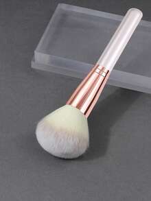 1支便携式散粉刷，长木柄尼龙毛腮红刷、高光刷、定妆刷，柔软蓬松，多功能专业化妆刷 - 白色 - 查看 6