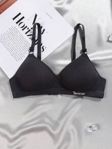 Set de 3 sujetadores triangulares de unicolor para niñas, diseño cómodo sin aros, adecuado para niñas de 13 a 16 años - Multicolor - Ver 4