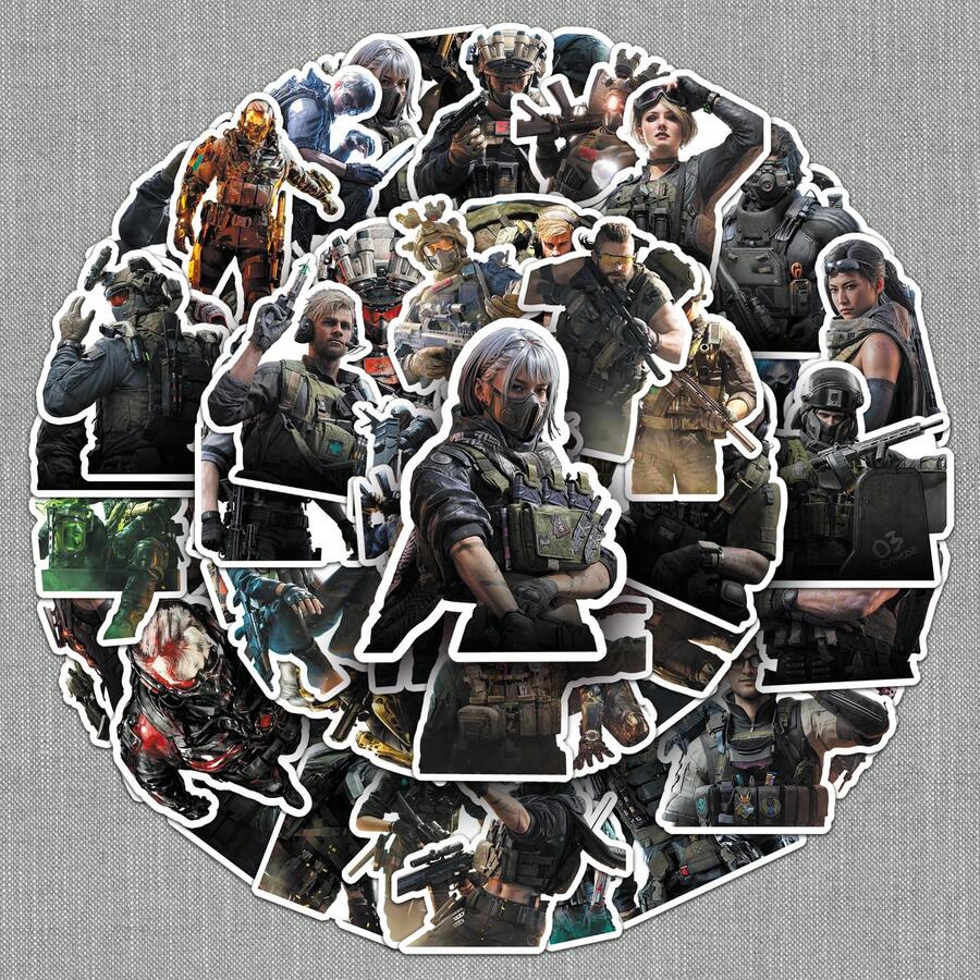 50 Delta Force Stickers Game Special Forces Agent Characters Waterproof Decorative Stickers For Phone Cases And Computers - 50PCS - View 1