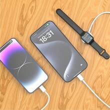 1pc Watch Charging Cable, Compatible With USB/Type-C To Watch Wireless Charger + Type-C + Lightning Charging Cable, Compatible With IPhone/ SE/S9/S8/S10/S11/SE 3/Ultra 3, - White - View 4