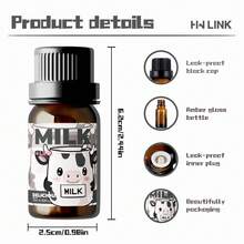 HWLINK 10ml Aceite Esencial de Leche Aceite de Fragancia para Hacer Velas, Aromaterapia, Fragancia para Coche, Adecuado para Humidificador/Difusor, Regalo de Vacaciones - Leche - Ver 4