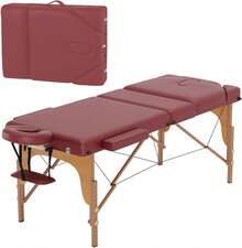 Mesa de masaje portátil de 28 pulgadas de ancho, cama para pestañas con altura ajustable - Burdeos - Ver 9