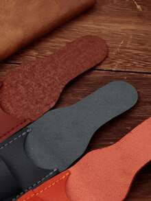 Customized Personalized PU Leather Pencil Case & Pens And Pencil Cases, Creative Gifts, Laser-Engraved Letters, Flip-Top Leather Cover, Gift Office Supplies Gifts, Engraved Student Pens, Teacher Gifts, Men's Gifts, Personalized Business Gifts Pens And Pencil Cases - White - View 6